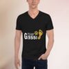 Team Gassi – mit Pfote, Fußabdruck und deinen Namen - Unisex T-Shirt mit V-Ausschnitt, T-Shirts mit inspirierenden Sprüchen