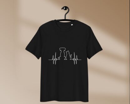 Hund-Katze-Herzschlag - Statemenet T-Shirts - personalisiet