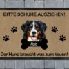 Lustige Fußmatte Hund – „Bitte Schuhe ausziehen, der Hund braucht was zum Kauen“ – Geschenk für Hundebesitzer – 40x60 cm – Bild 4