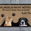 Personalisierte Fußmatte mit Haustierfoto – „Klingeln nicht nötig“ – Türvorleger mit Namen & Bild – Geschenk für Tierliebhaber