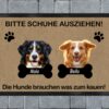 Lustige Fußmatte Hund – „Bitte Schuhe ausziehen, der Hund braucht was zum Kauen“ – Geschenk für Hundebesitzer – 40x60 cm – Bild 5