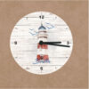 Personalisierte Maritime Wanduhr aus Glas mit Leuchtturm-Motiv – Bild 3
