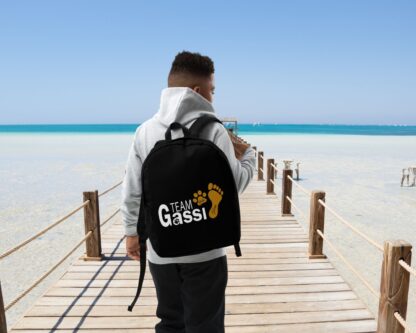 Team Gassi – mit Pfote, Fußabdruck und deinen Namen - Rucksack Tasche – Bild 8