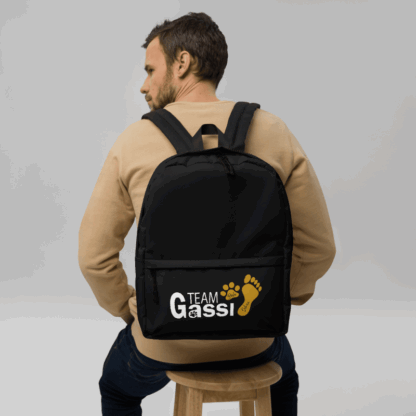 Team Gassi – mit Pfote, Fußabdruck und deinen Namen - Rucksack Tasche – Bild 13