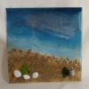 3D Meereslandschaft auf Leinwand - 30x30 cm Epoxidharz-Kunstwerk mit Strand und Muscheln