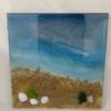 3D Meereslandschaft auf Leinwand - 30x30 cm Epoxidharz-Kunstwerk mit Strand und Muscheln – Bild 5
