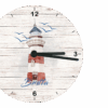 Personalisierte Maritime Wanduhr aus Glas mit Leuchtturm-Motiv – Bild 5