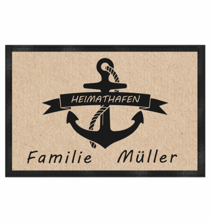 personalisierte Fußmatte Heimathafen, 60 x 40 cm, robust, rutschfest, langlebig – Bild 5