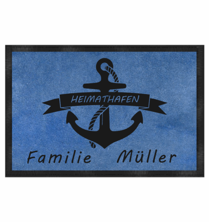 personalisierte Fußmatte Heimathafen, 60 x 40 cm, robust, rutschfest, langlebig – Bild 6