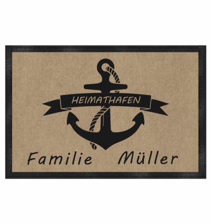 personalisierte Fußmatte Heimathafen, 60 x 40 cm, robust, rutschfest, langlebig – Bild 7