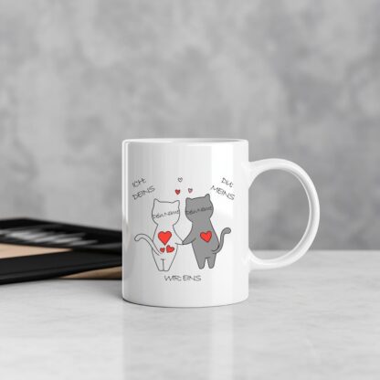 Personalisierte Tasse Kätzchen für Verliebte mit Namen – Bild 6